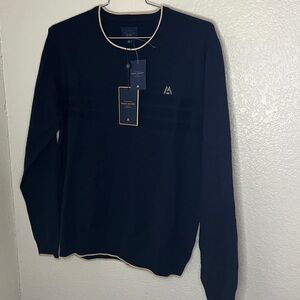 New Marc Asher mens knit soft touch luxe collection mens pullover Large blue
